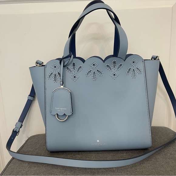 KATE SPADE Magnolia Street Mini Mina Eyelet Satchel - Pastel Blue - Picture 2 of 15